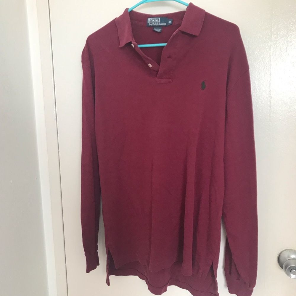❌SOLD❌ Polo by Ralph Lauren maroon long sleeve polo